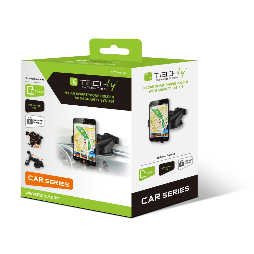 Techly I-SMART-VENT-GRAV Gravity Car Holder Suction Cup — image 3