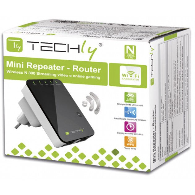 Techly I-WL-REPEATER2 N300 Wireless Repeater — View 2