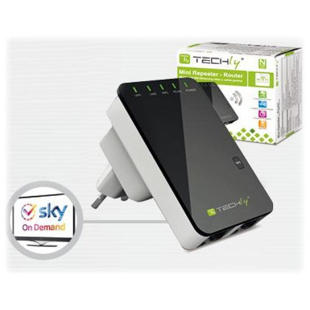 Techly I-WL-REPEATER2 N300 Wireless Repeater — View 8