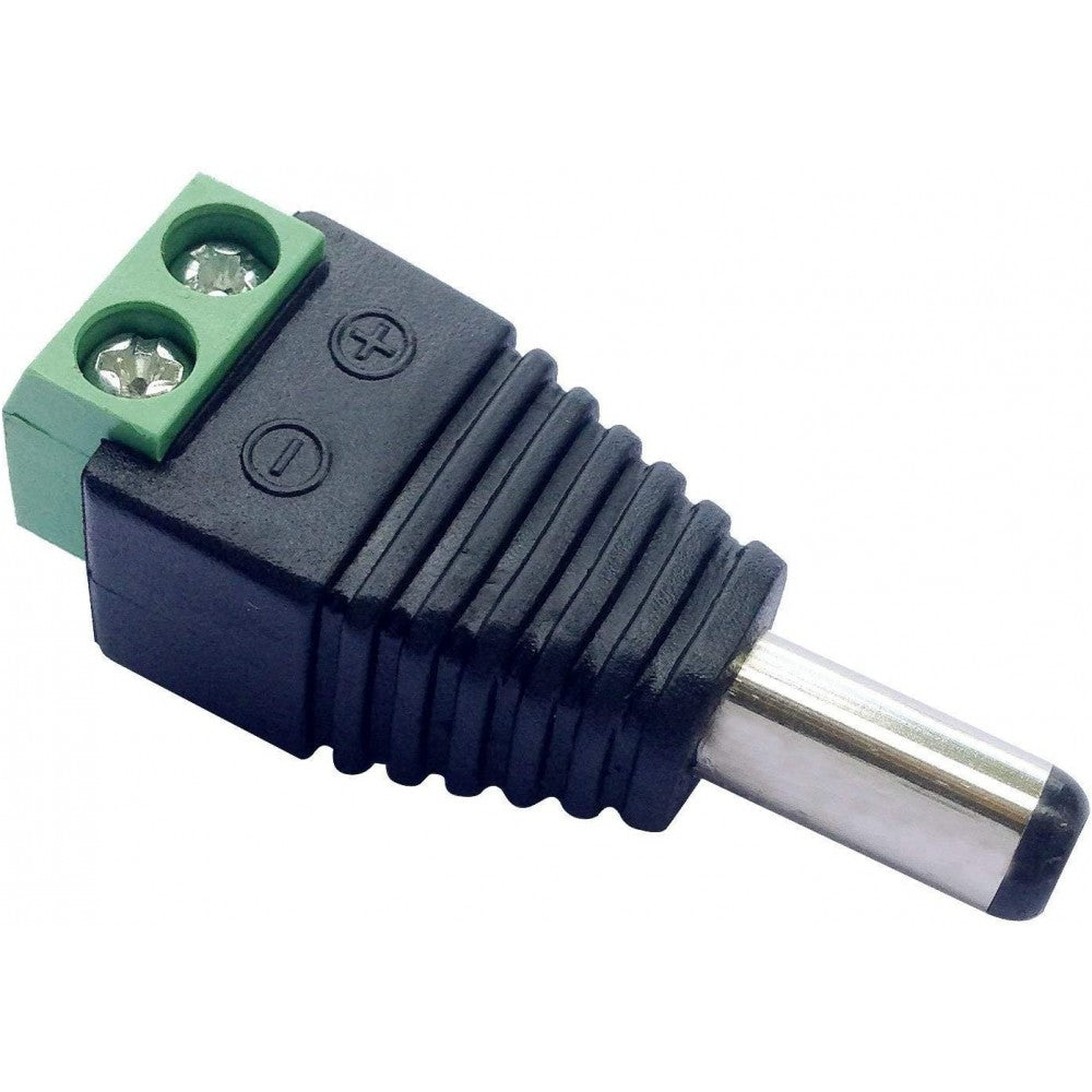 GBC 67.3750.69/S DC Barrel 5.5×2.1mm Male to Screw Terminal – Nickel-Plated Brass