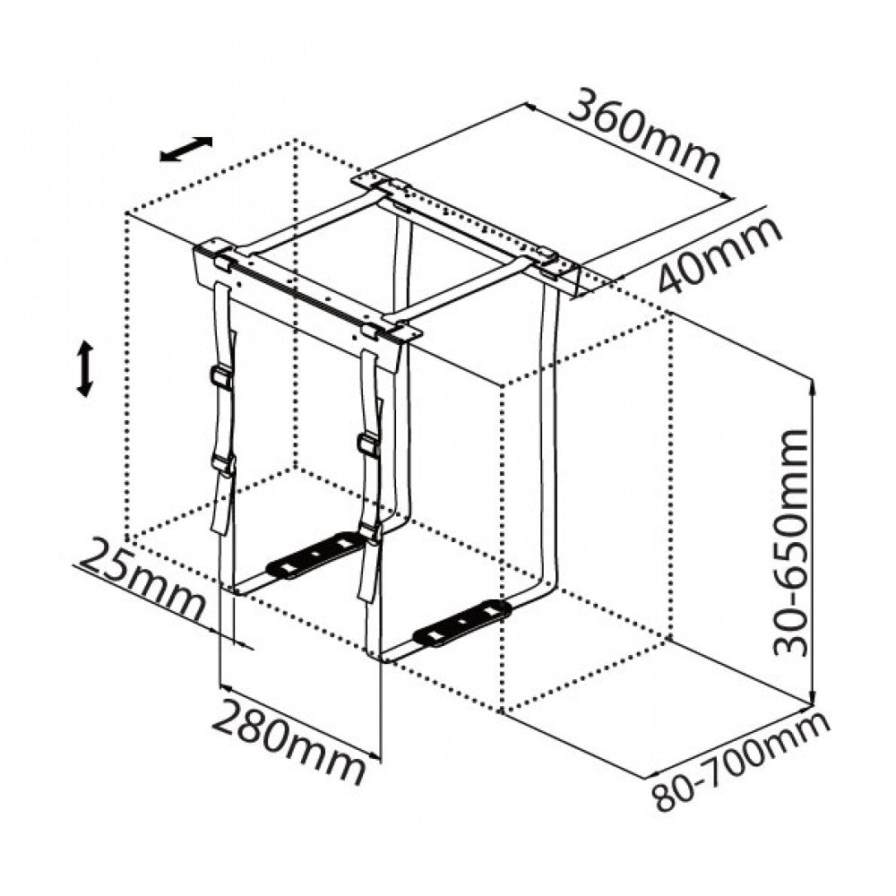 Techly ICA-CS 60 Under-Desk CPU Holder — View 2