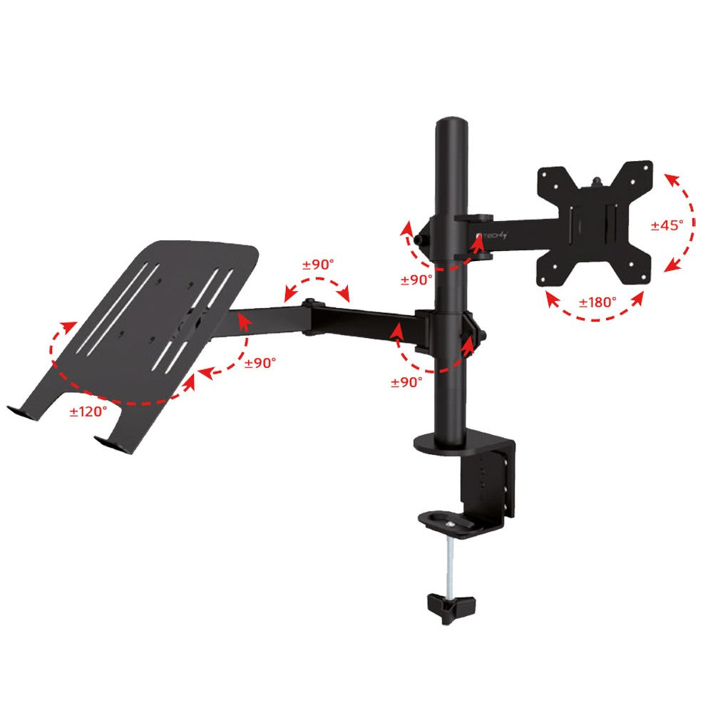 Techly ICA-LCD 174NB Desk Stand for Monitor 13-32" with Laptop Shelf - view 6