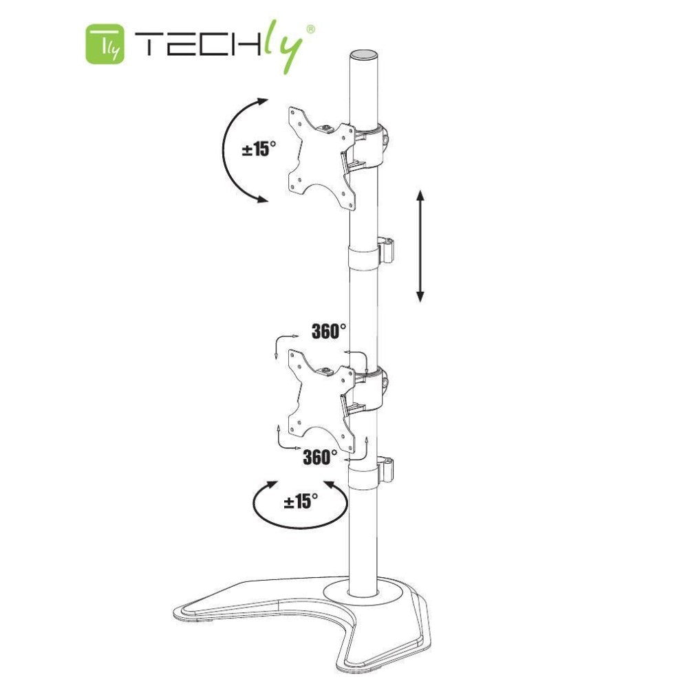 Techly ICA-LCD 2520V Dual Monitor Desktop Stand 13-27" - view 4