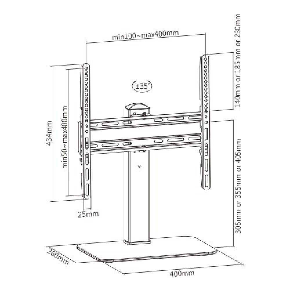 Techly ICA-LCD 323M Table Stand for TVs 32-55" - view 2