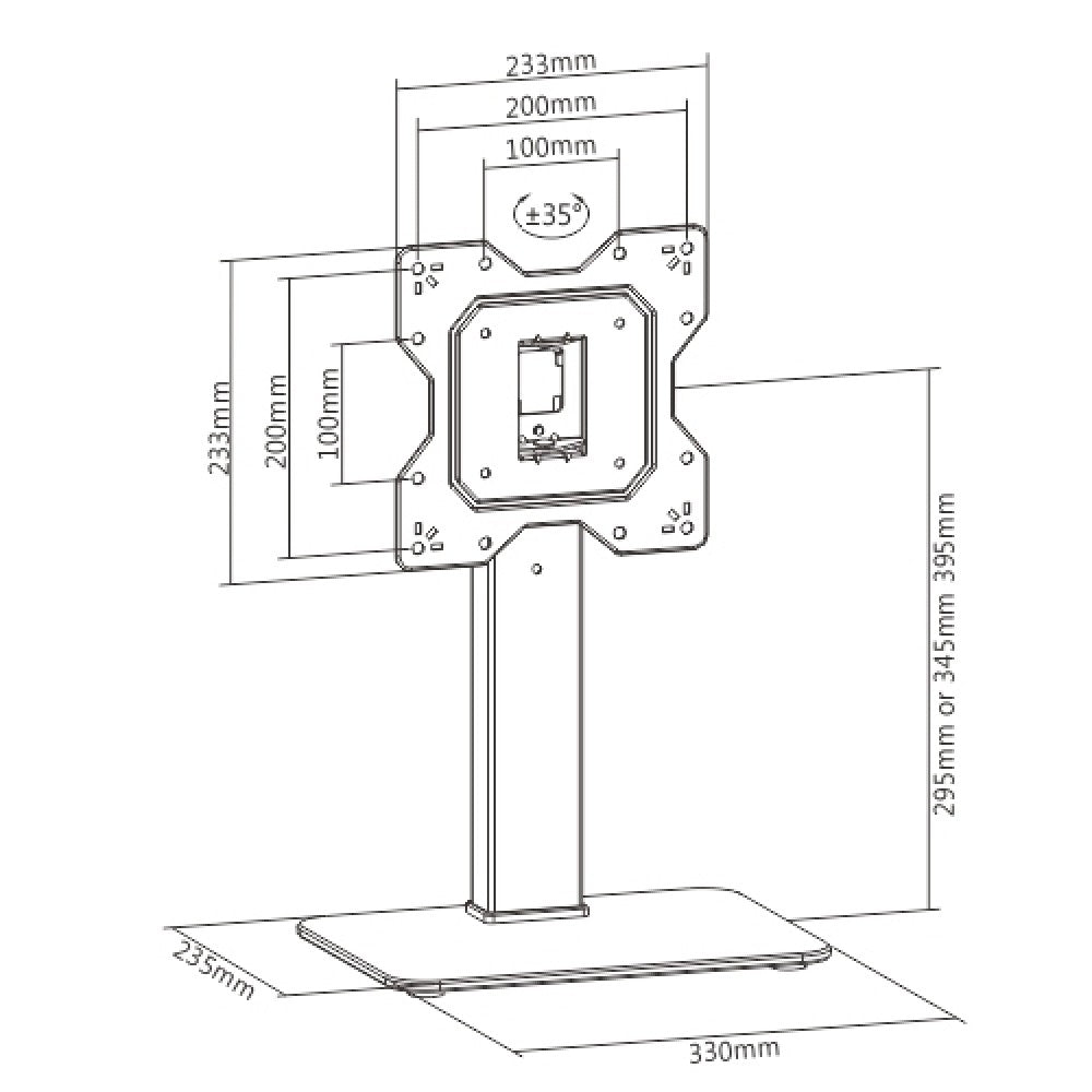 Techly ICA-LCD 323S Table Stand for TVs 23-43" - view 3