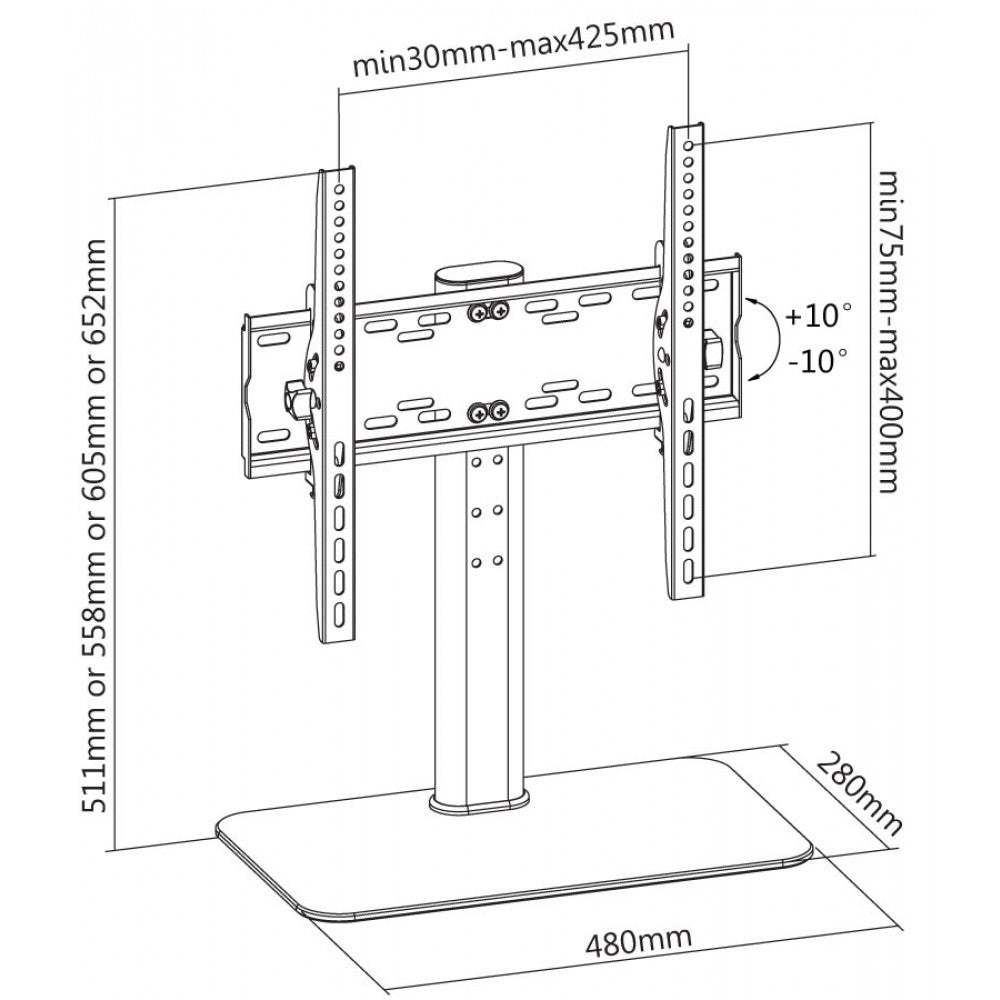 Techly ICA-LCD S304B Table Stand for TVs 32-47" - view 6