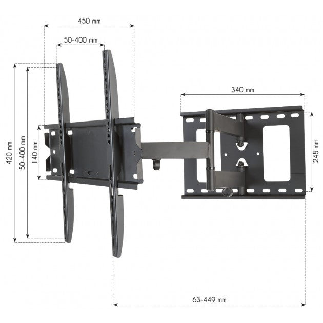 Techly ICA-PLB 148M Full-Motion Wall Mount 23-55" TV, 45 kg - view 4