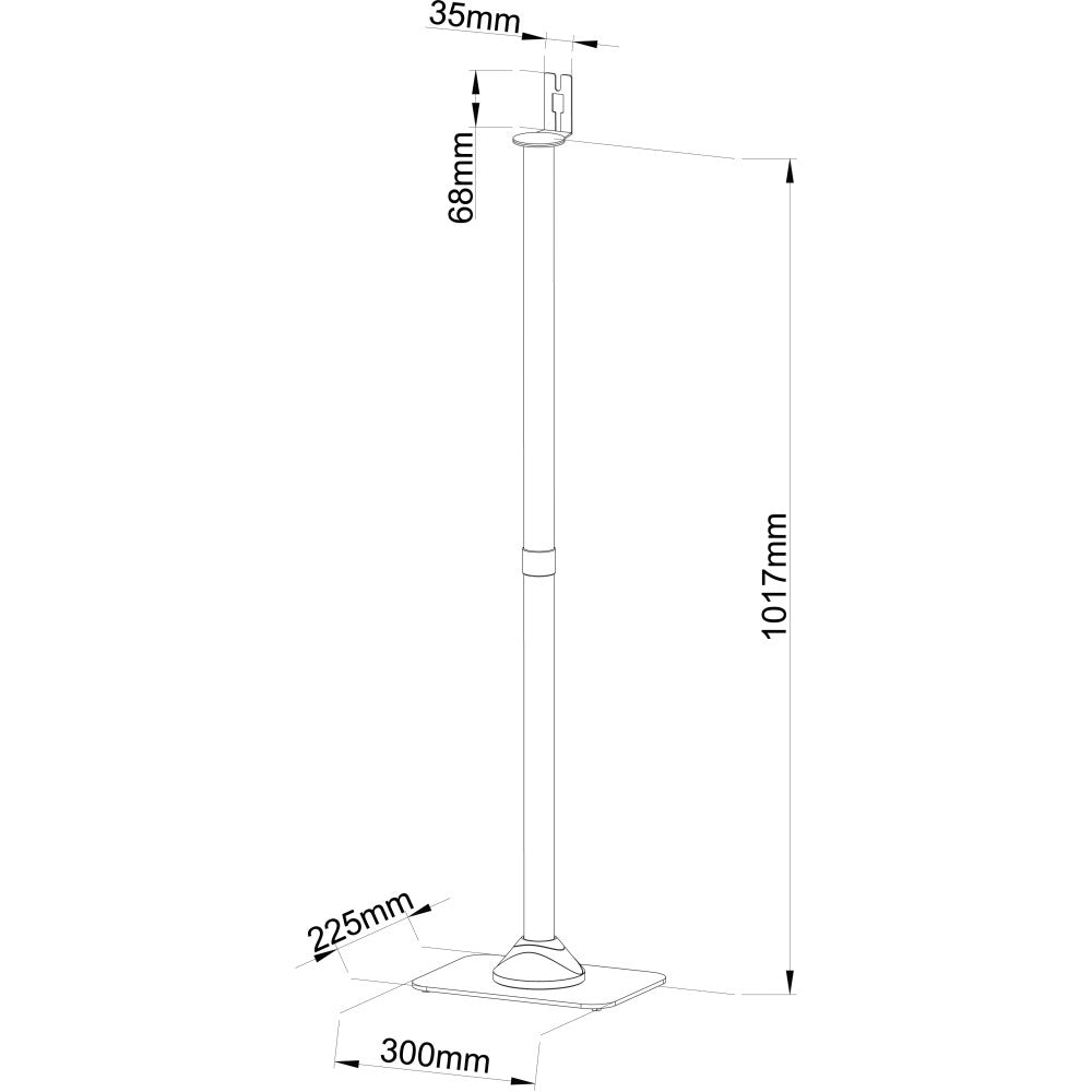 Techly ICA-SP SSFL01 Floor Stand for Sonos Play:1 Speaker, Black - view 4