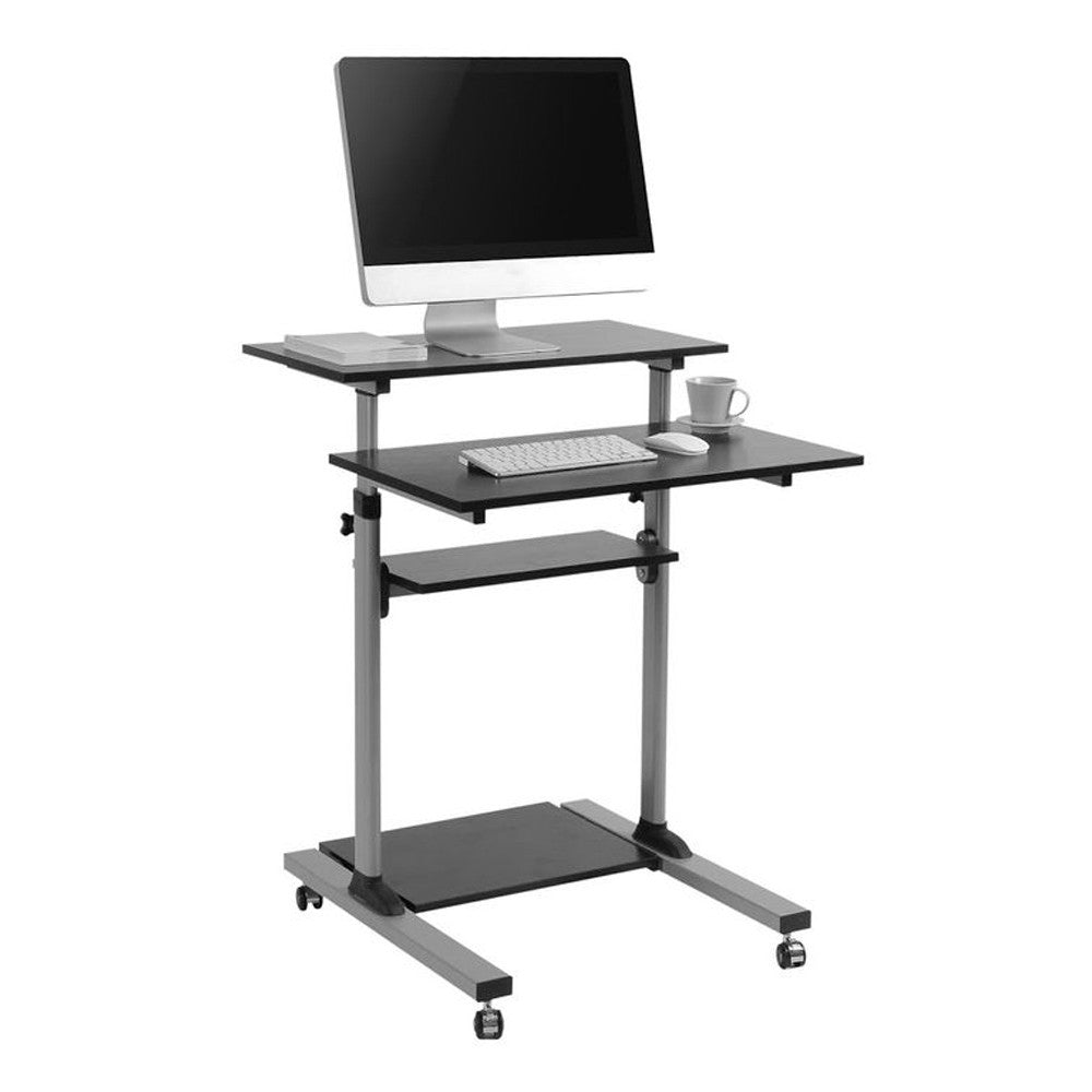 Techly ICA-TB TPM-3 Mobile Workstation Standing Desk with Shelves - view 4