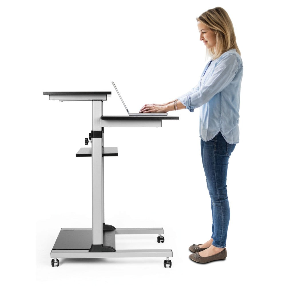 Techly ICA-TB TPM-3 Mobile Workstation Standing Desk with Shelves - view 5