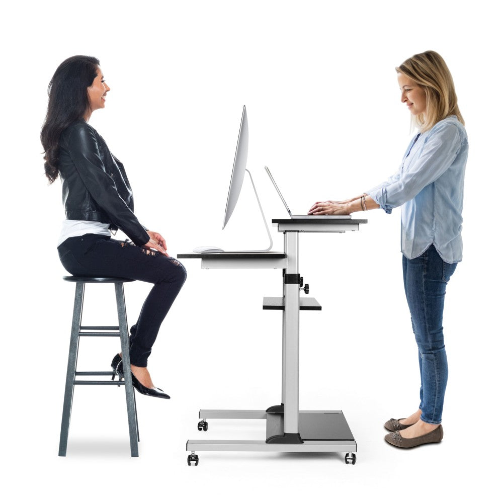 Techly ICA-TB TPM-3 Mobile Workstation Standing Desk with Shelves - view 6