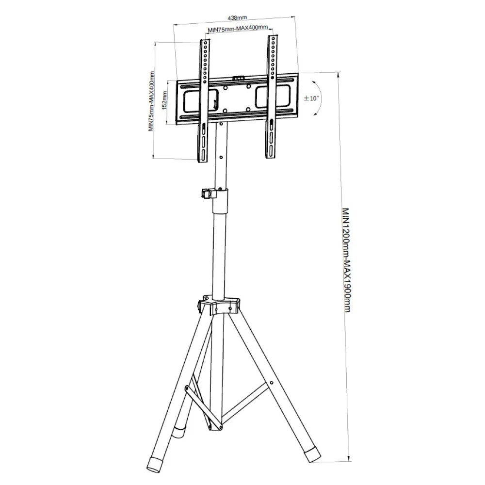 Techly ICA-TR17T2 Universal Tripod Floor Stand for TV 17-60" - view 3