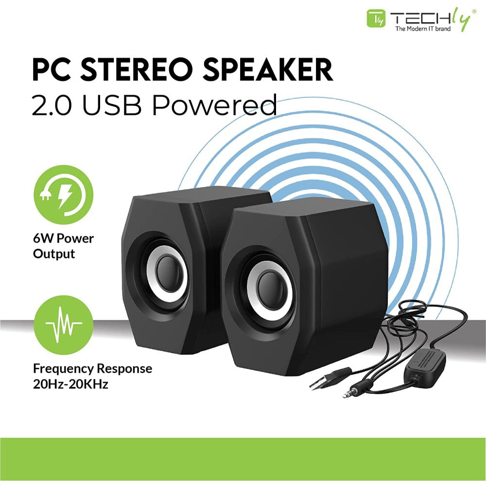 Techly ICC SP-320STY USB PC Speakers — View 3