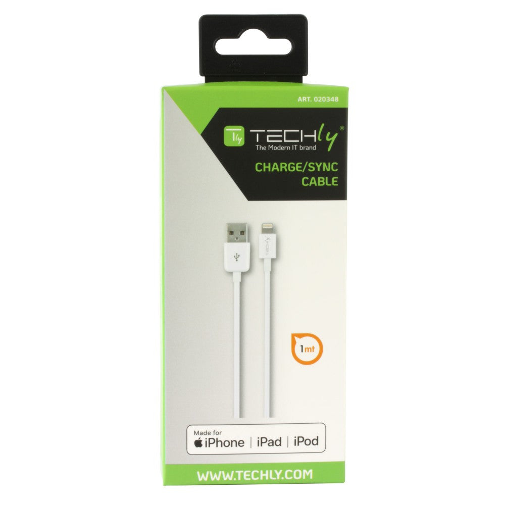 Techly ICOC APP-8WHTY2 Lightning to USB 2.0 Cable 1m White - View 3