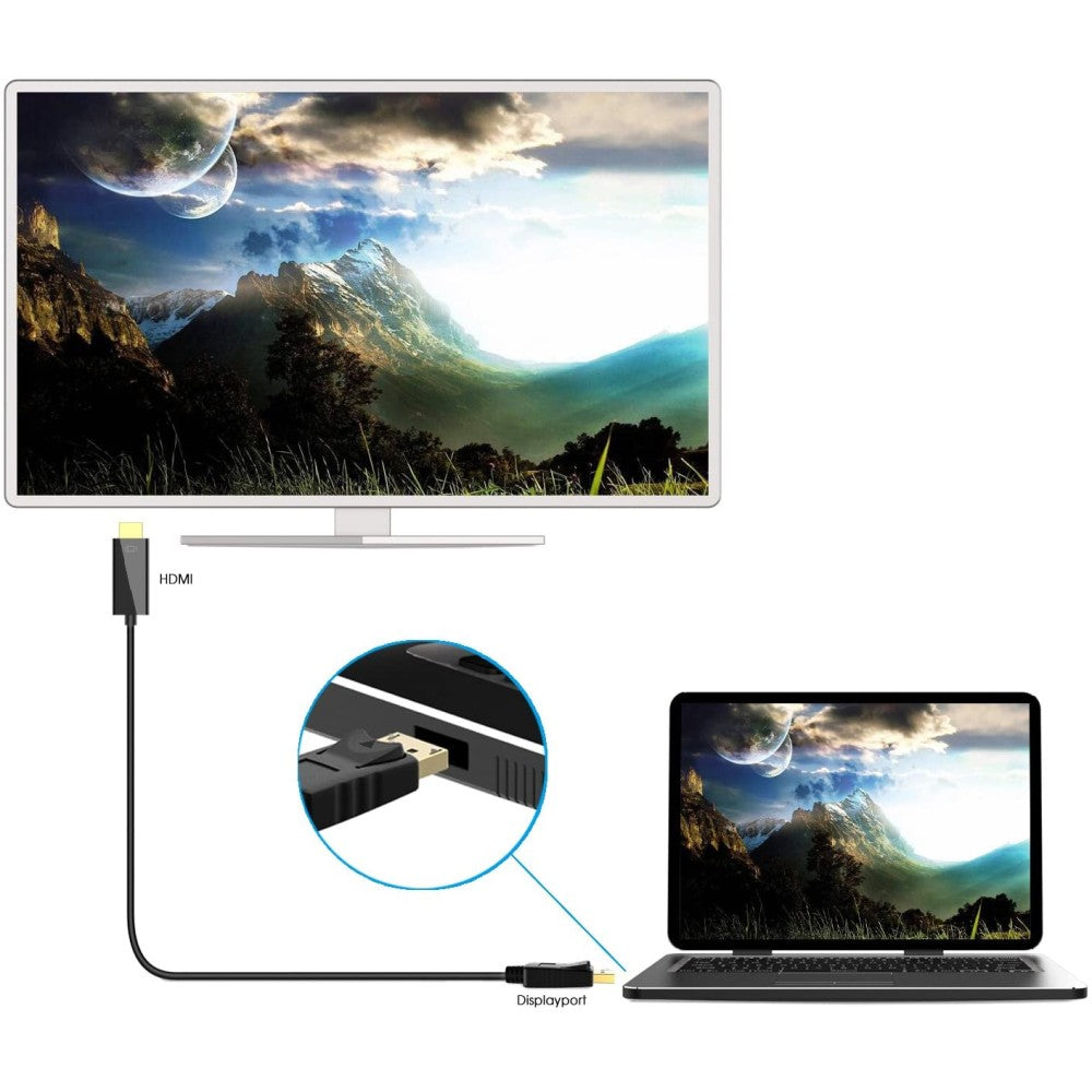 Techly ICOC DSP-H12-020 DisplayPort 1.2 to HDMI 4K Cable 2m - View 7