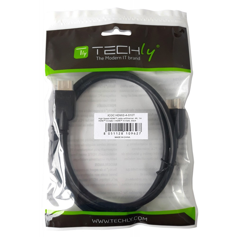 Techly ICOC HDMI2-4-020T HDMI 2.0 Cable 2m 4K @60Hz - View 2