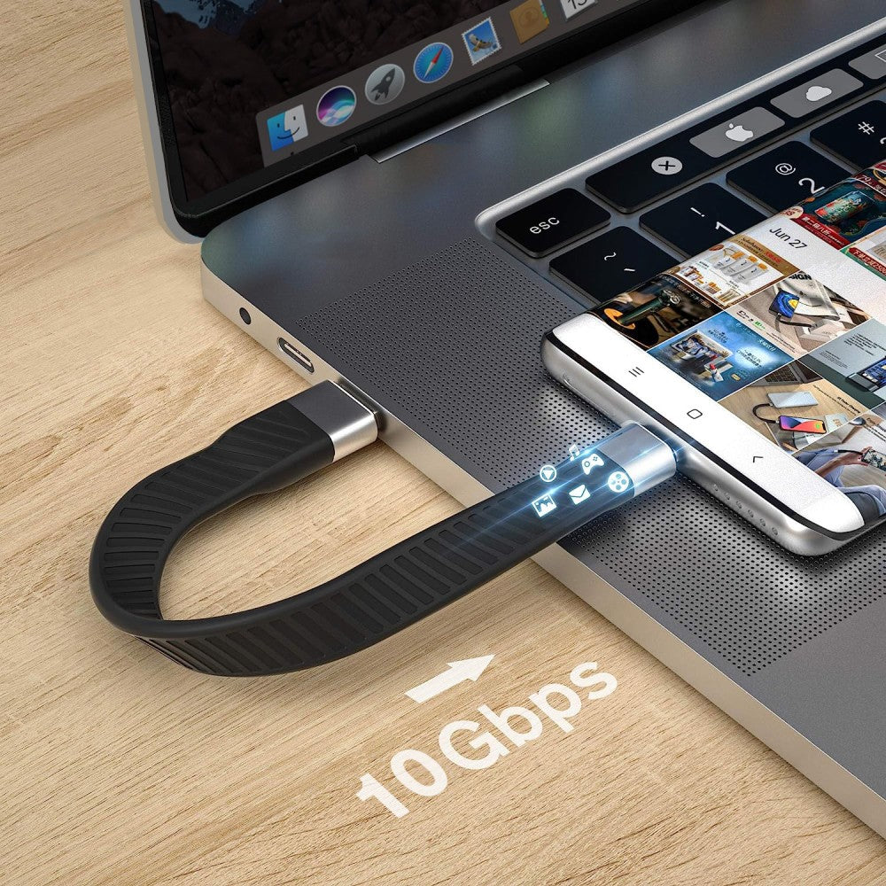 Techly ICOC USBC-FL-U322 Short Flat USB-C to USB-A Cable 12cm - View 3