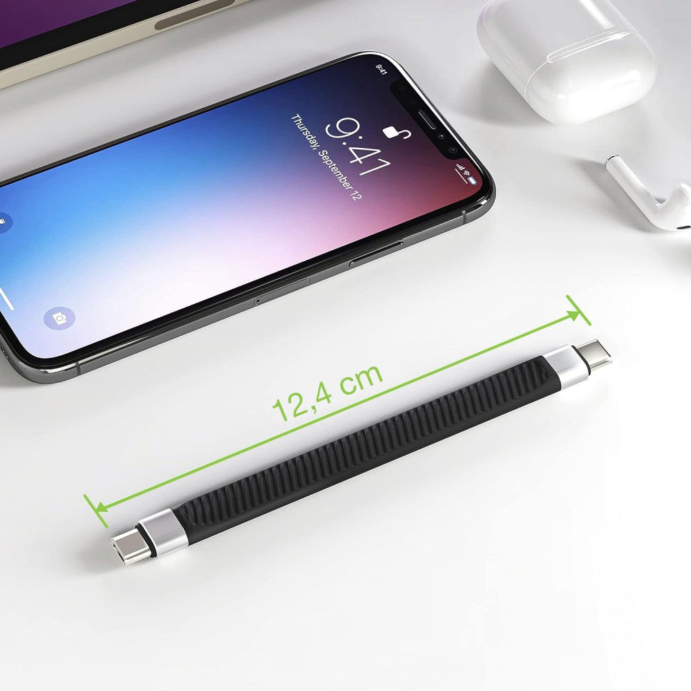 Techly ICOC USBC-FL-U4 USB-C to USB-C Flat FPC Cable 12.4cm 100W - view 2