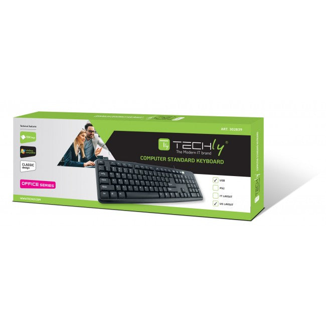 Techly IDATA 955-UBK-AM USB Wired Keyboard — View 3