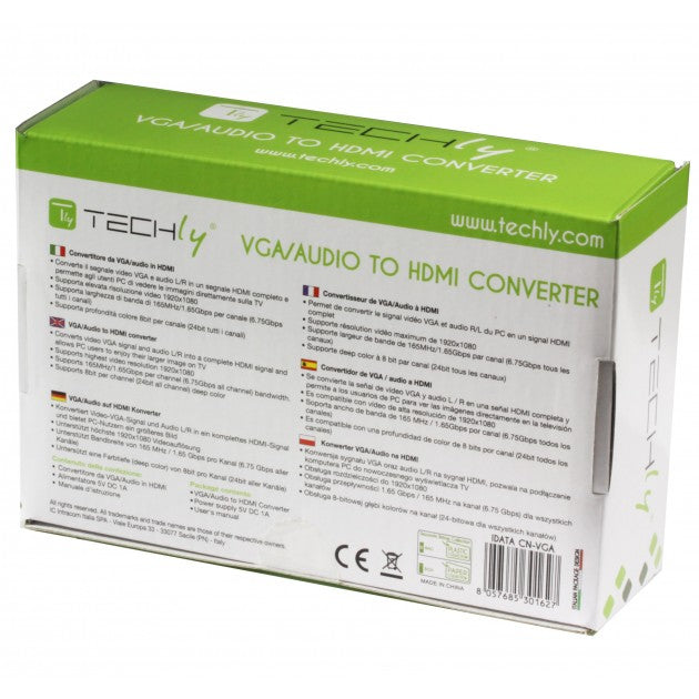 Techly IDATA CN-VGA VGA + R/L Audio to HDMI Mini Converter - view 4