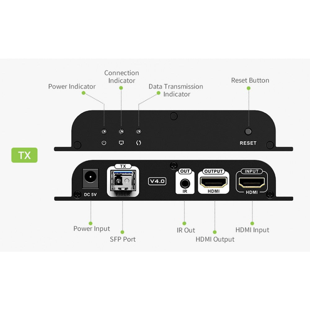 Techly IDATA EXT-EF2000AV4 HDMI Fiber Optic Extender 40km 1080p - view 3