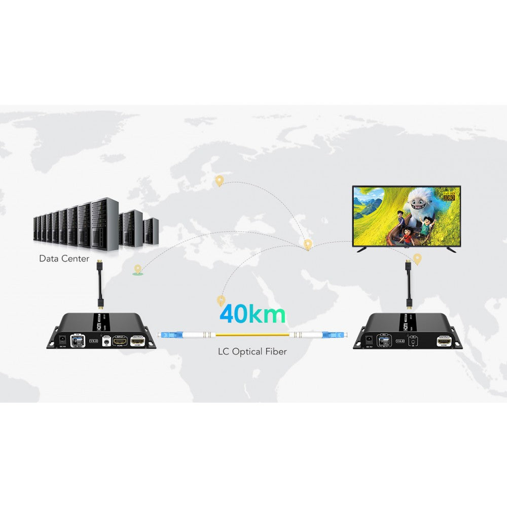 Techly IDATA EXT-EF2000AV4 HDMI Fiber Optic Extender 40km 1080p - view 5