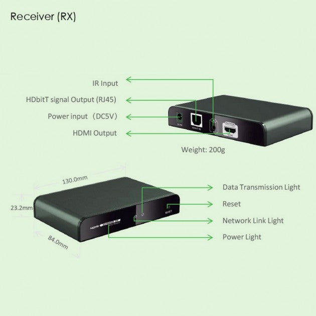 Techly IDATA EXTIP-383IR HDBitT HDMI Extender 120m with IR - view 10