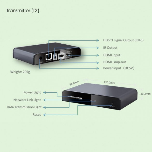 Techly IDATA EXTIP-383IR HDBitT HDMI Extender 120m with IR - view 9