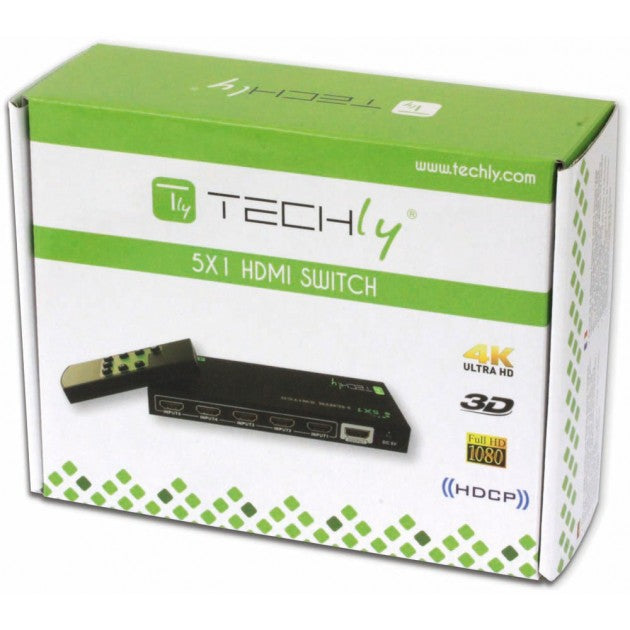 Techly IDATA HDMI-4K51 HDMI Switch 5x1 4K with Remote Control - view 2