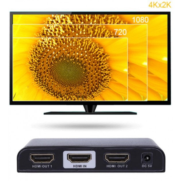 Techly IDATA HDMI2-4K2 HDMI 2.0 Splitter 1x2 4K 60Hz HDR - view 6