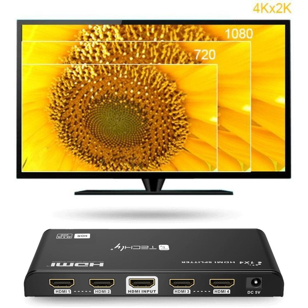 Techly IDATA HDMI2-4K4 HDMI 2.0 Splitter 1x4 4K 60Hz HDR - view 5
