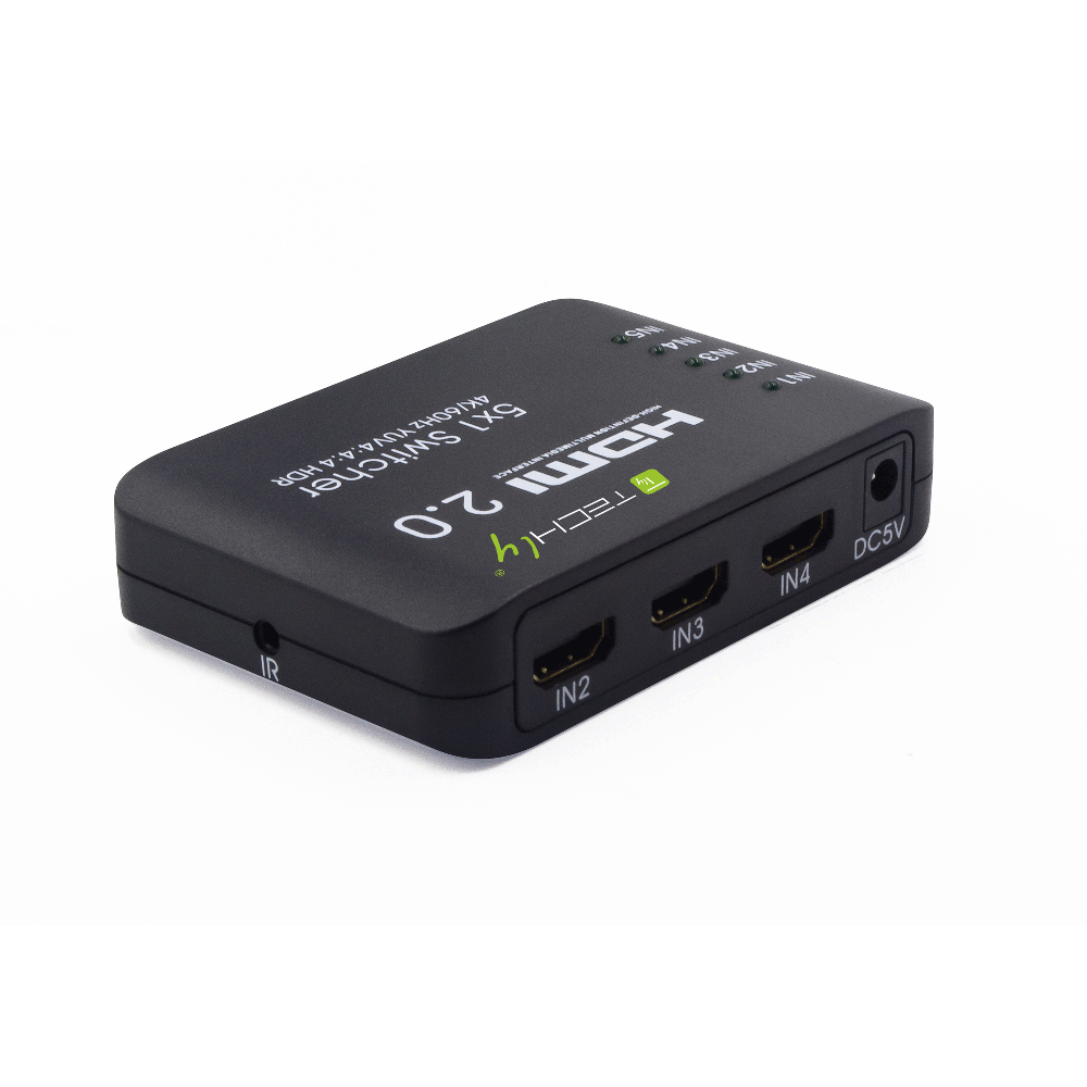 Techly IDATA HDMI2-4K5160 HDMI 2.0 Switch 5x1 4K 60Hz HDR - view 1