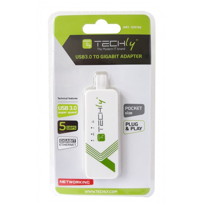 Techly IDATA USB-ETGIGA-3A USB 3.0 to Gigabit Ethernet Adapter - view 3
