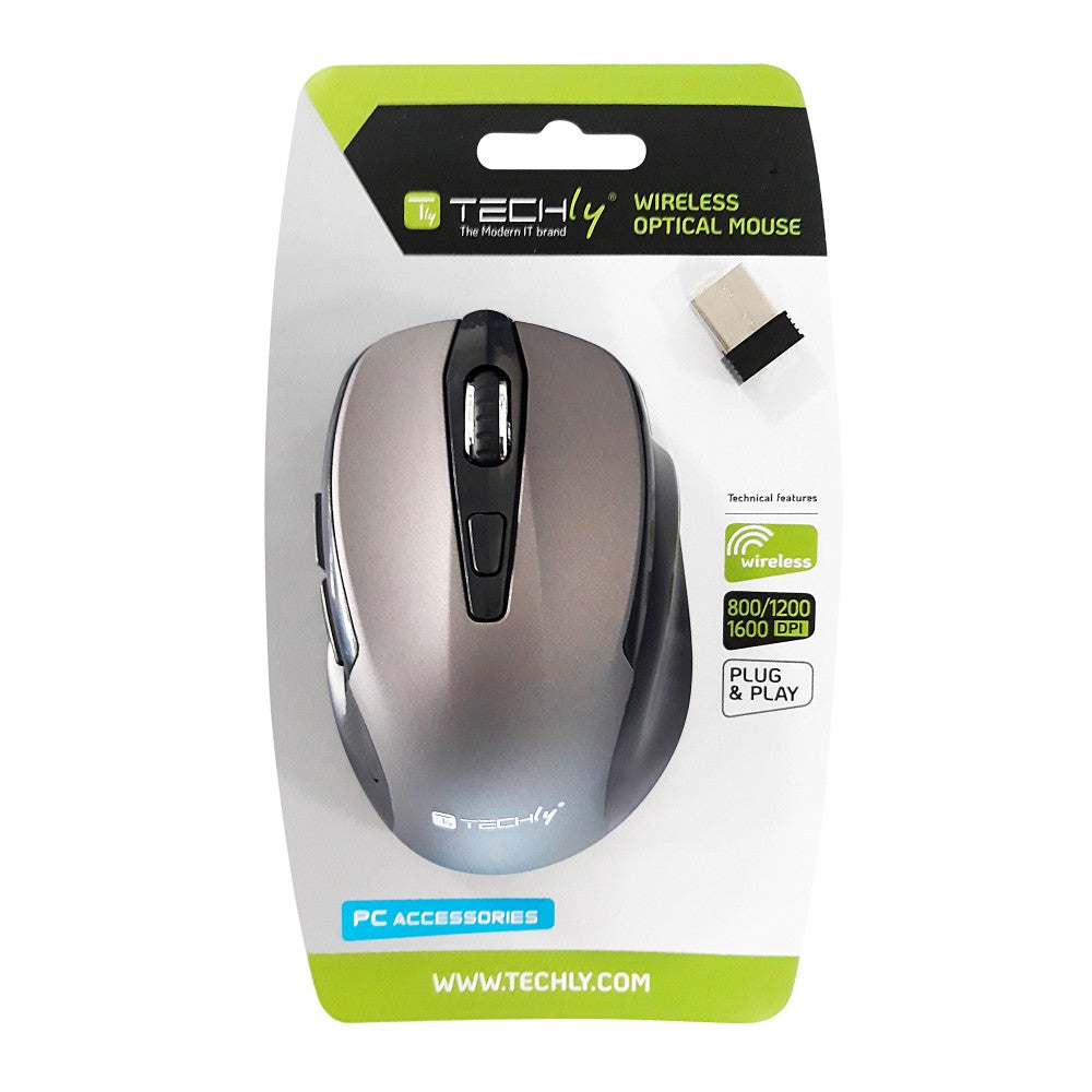 Techly IM 102-WGR 2.4GHz Wireless Optical Mouse Grey — image 4