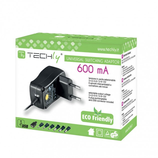Techly IPW-NTS600G Adjustable Universal Power Supply 600 mA - view 2