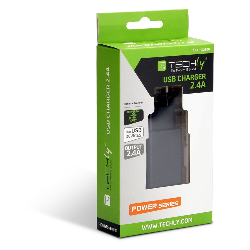 Techly IPW-USB-24BK Wall USB Charger 5V 2.4A 12W Black - view 4