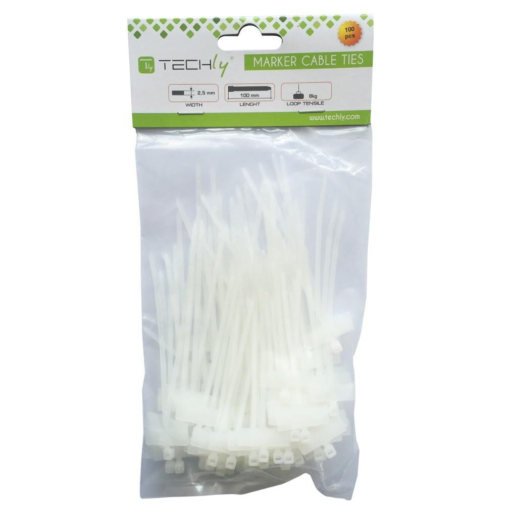 Techly ISWT-959 Cable Ties with Nameplate 100x2.5mm 100pcs White - view 3