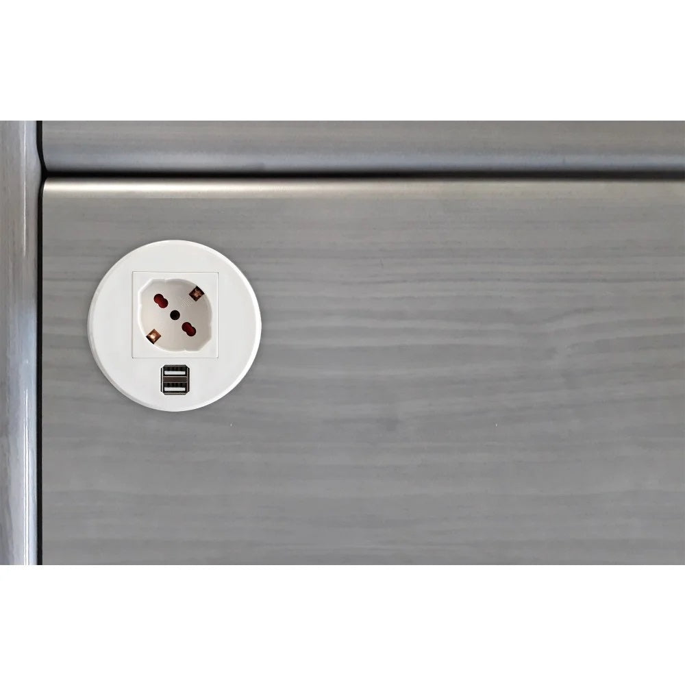 Techly IUPS-PCP-81U2U Recessed Desk Power Socket with 2x USB 2.1A - view 2
