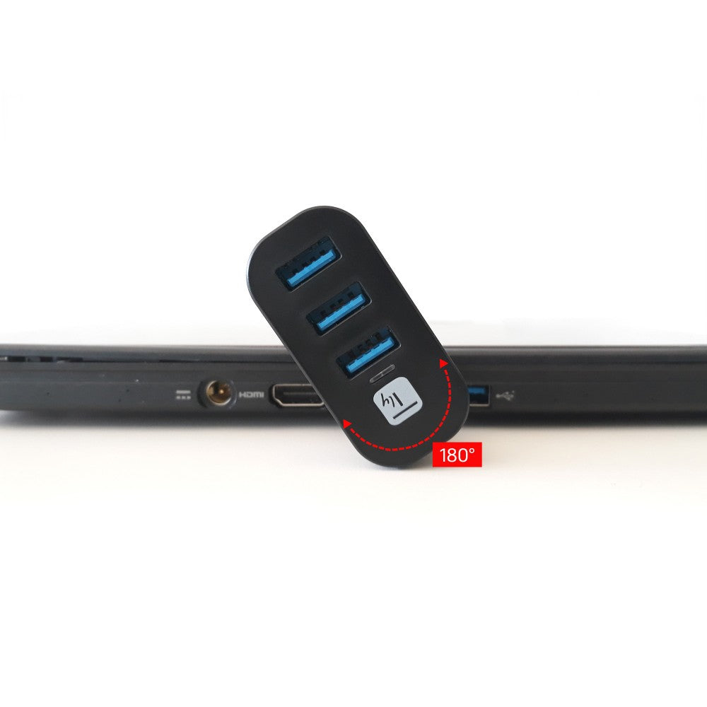 Techly IUSB3-HUB3-ROTB 3-Port USB 3.0 Mini Hub Rotating — image 6