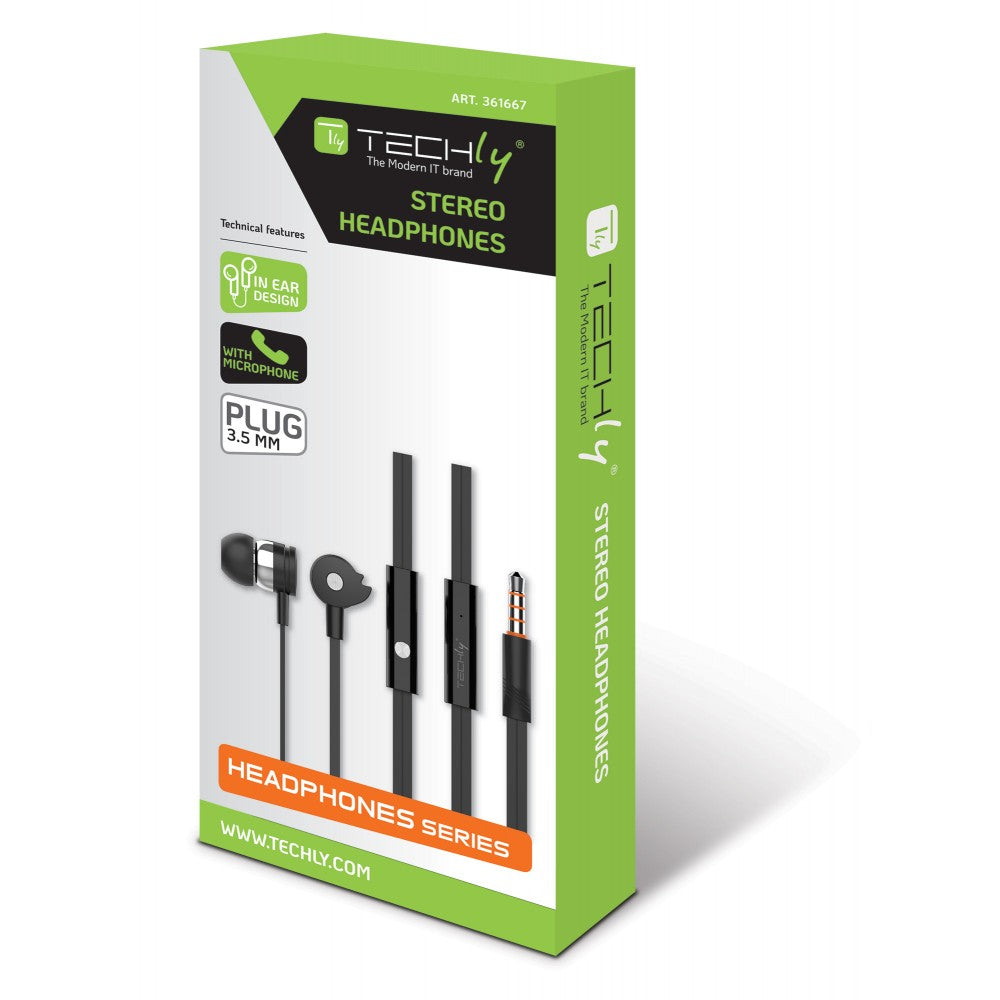 Techly SB-HP A1BK In-Ear Stereo Earphones with Microphone Black — image 2