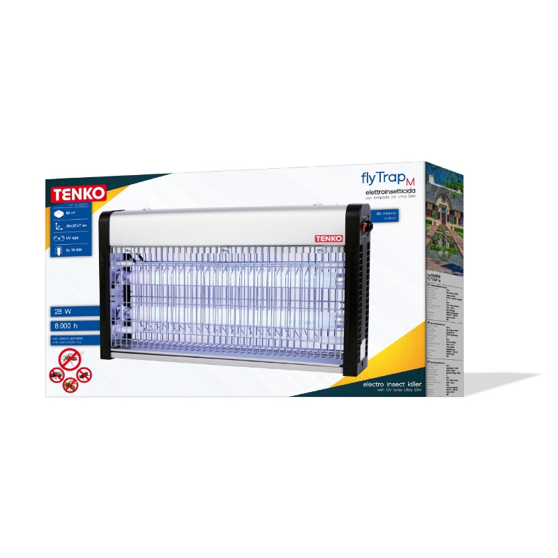 Εντομοκτόνο UV Tenko FLYTRAP M 2× 10 W T8 – Πλέγμα 3000 V, 80 m² & Επιτοίχιο