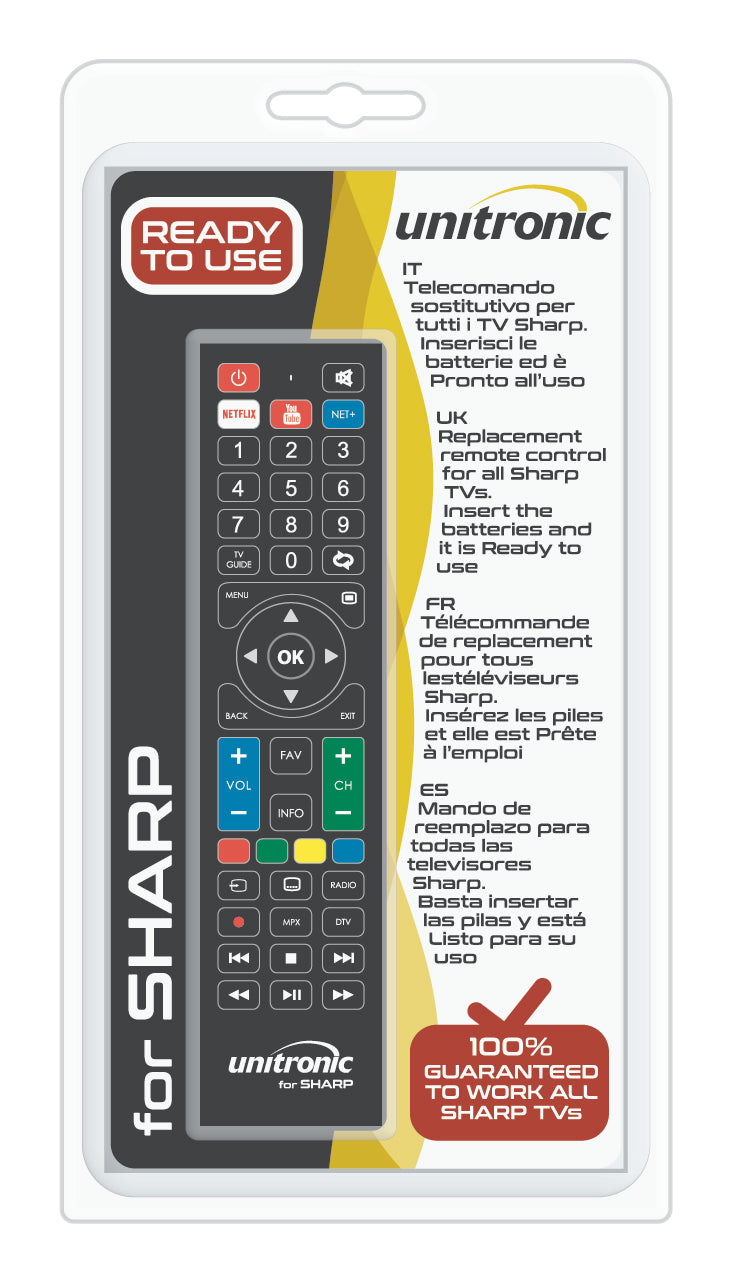 Unitronic Universal TV Remote — Side View
