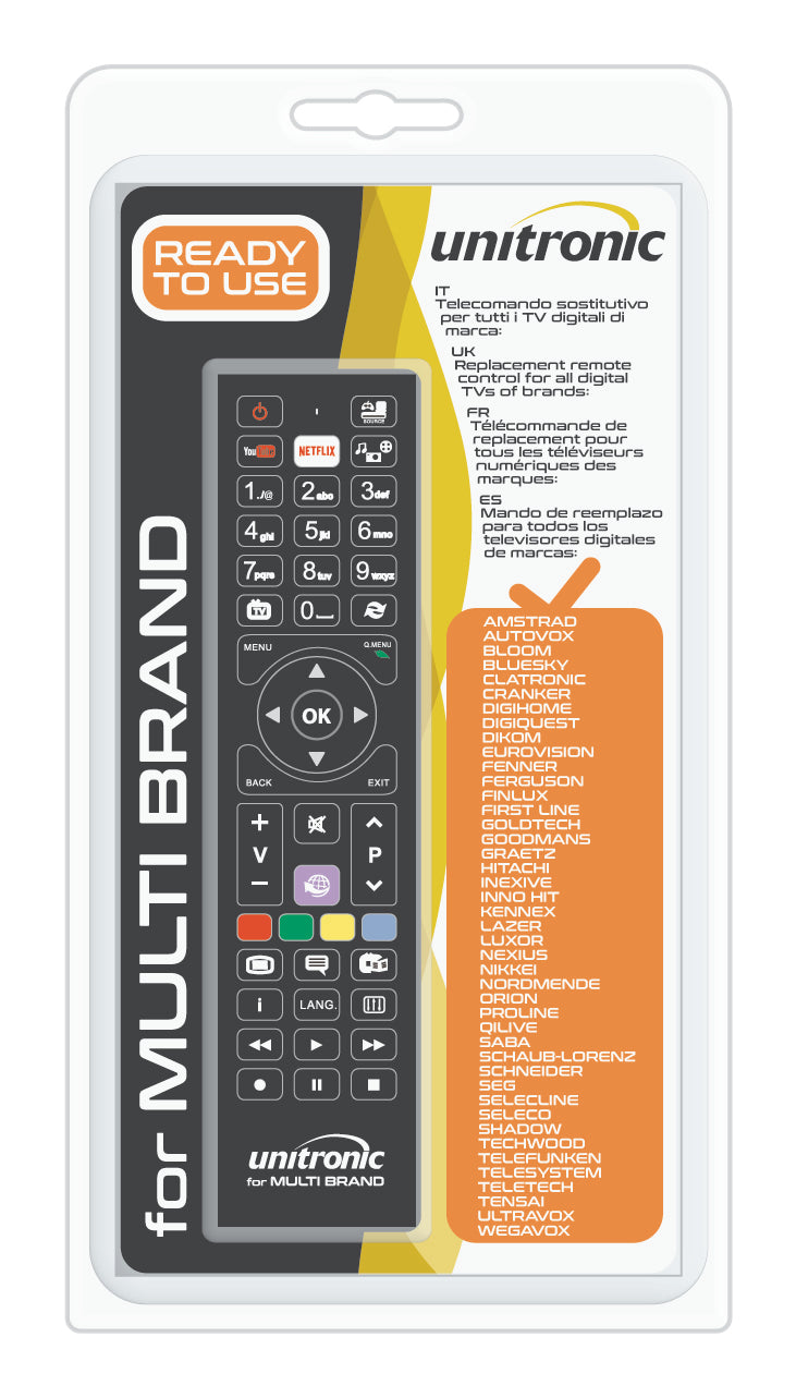 Unitronic Universal TV Remote — Side View