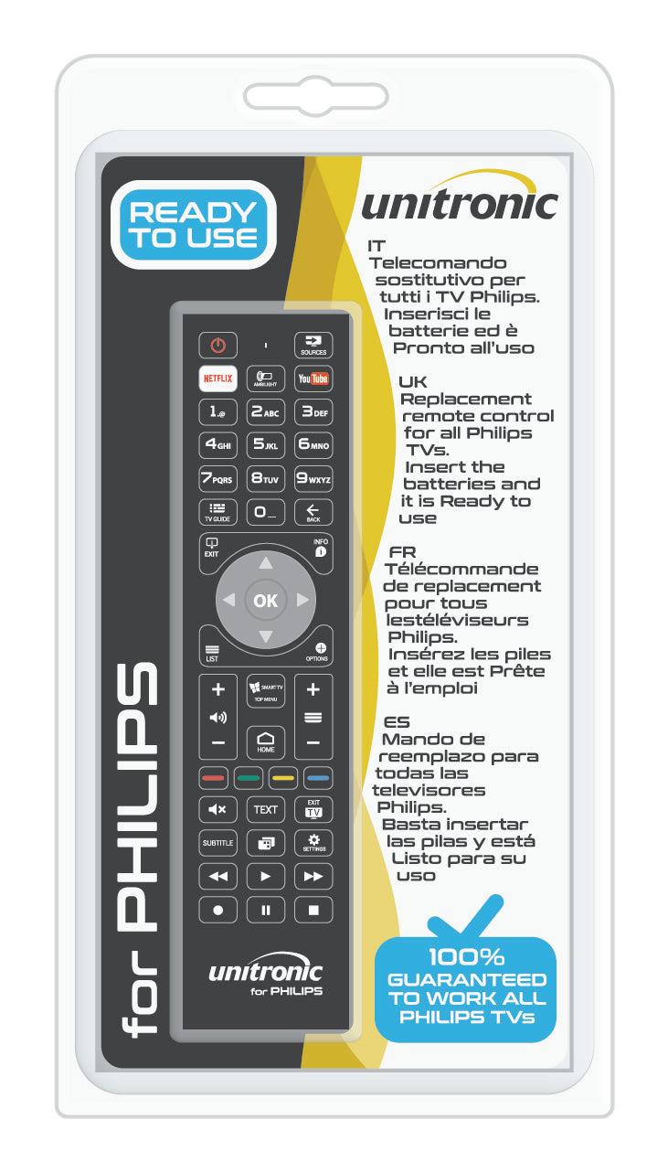Unitronic Universal TV Remote — Side View
