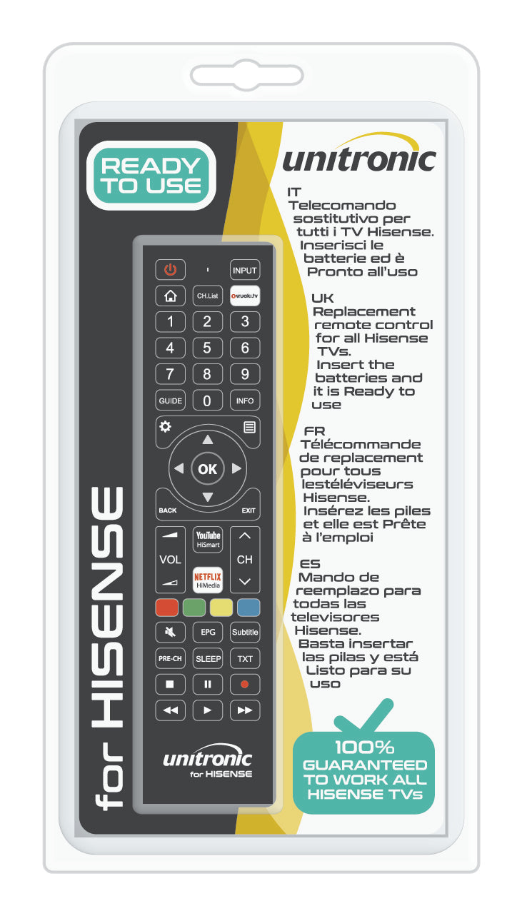 Unitronic Universal TV Remote — Side View
