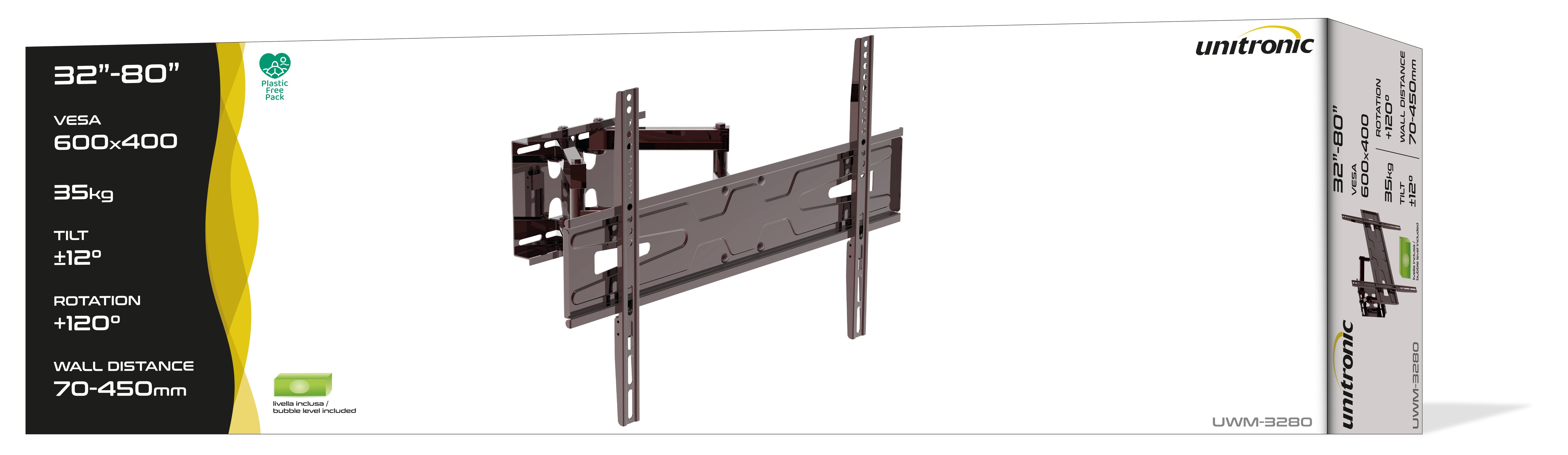 Unitronic Fixed TV Wall Mount — Side View