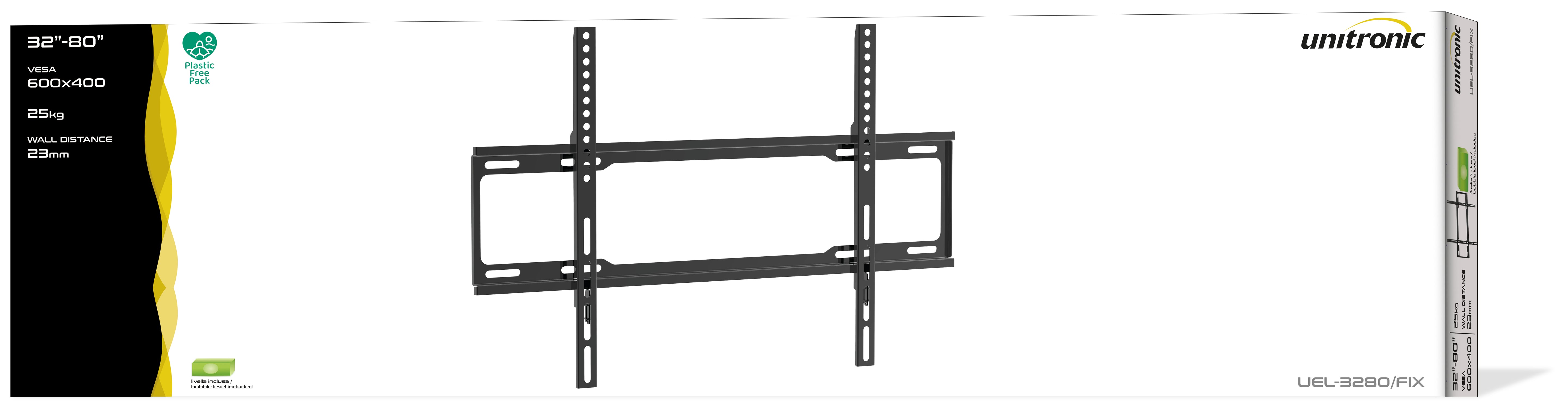 Unitronic Fixed TV Wall Mount — Side View