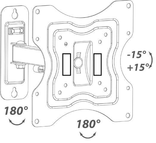 Unitronic Fixed TV Wall Mount — Side View