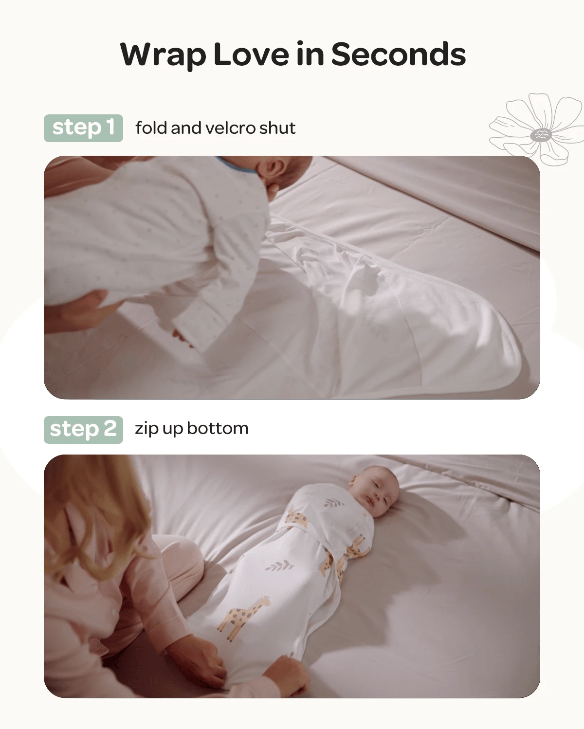Momcozy Easy Swaddle Wrap Serenity 2-pack — part of the Momcozy Smart + Portable Sound Machine + Easy Swaddle Bundle
